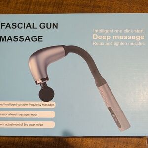 Fascial Gun Massage Device in Silver and Black